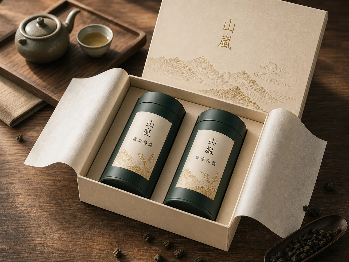 商品情境圖示範:茶禮盒開盒照